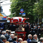 Flag draped coffin