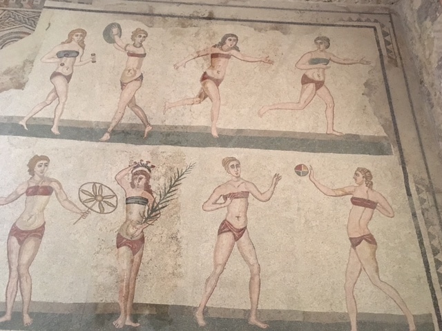 Bikini Girls Female Athletes at Villa Romana del Casale