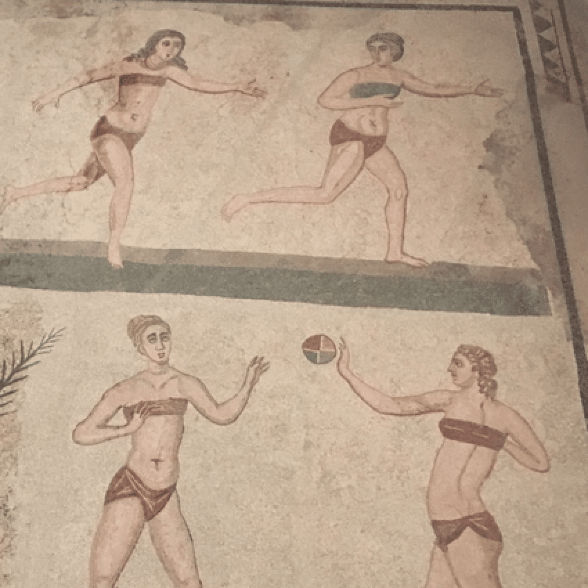 Weight Lifter and Discus Thrower, Mosiacs, Villa Romana del Casale, Sicily