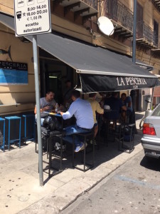 Diners at La Pesceria, Palermo, Sicily