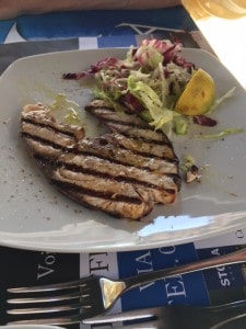 Grilled swordfish, La Pesceria, Palermo, Italy