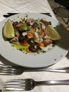 Octopus, Squid and Celery Salad  La Terraza Scopello Italy