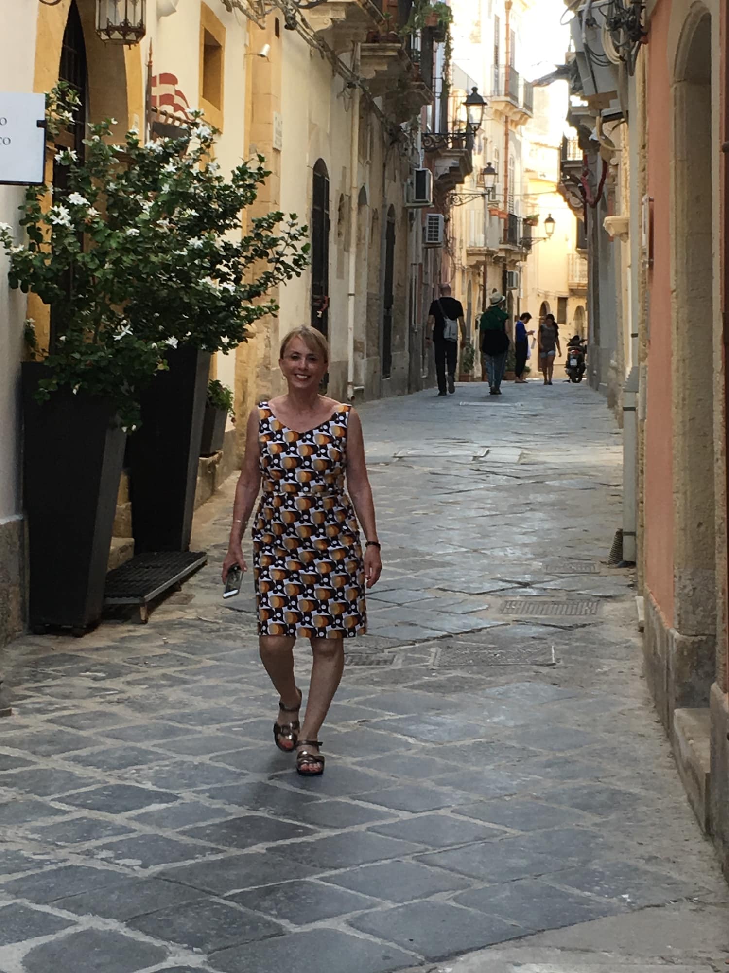 Barbara Nevins Taylor in Ortigia. Photo by ConsumerMojo.com.