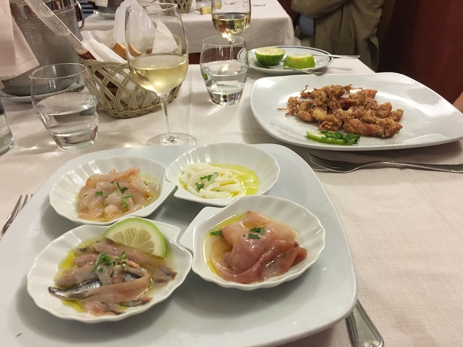 Crudo and frito misto appetizers, Catania. Photo by ConsumerMojo.com 