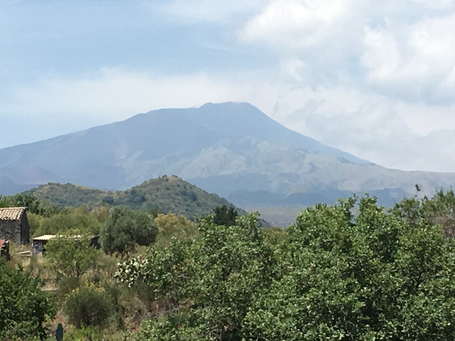 Mount Etna on a semi-cloudy day. Photo by ConsumerMojo.com.