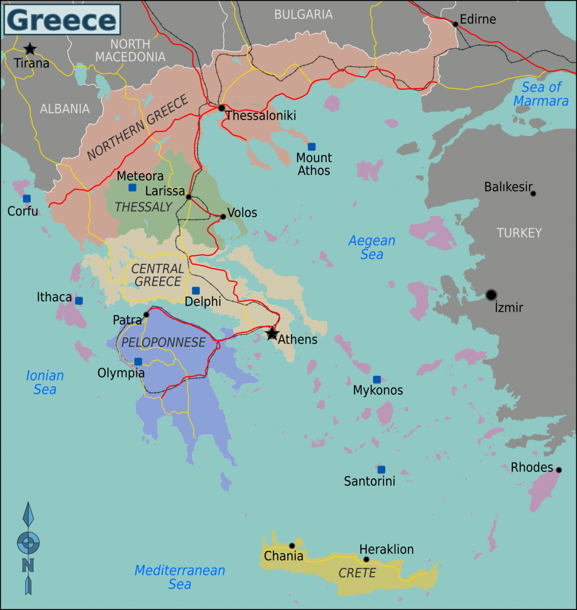 Three Days on Corfu, Map of Greece and Corfu, Peterfitzgerald (Peter Fitzgerald), Shaundd
