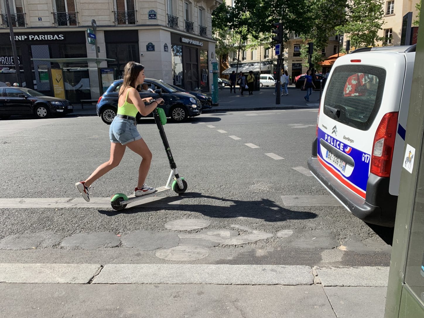 Electric scooter riding in Paris. Photo by ConsumerMojo.com