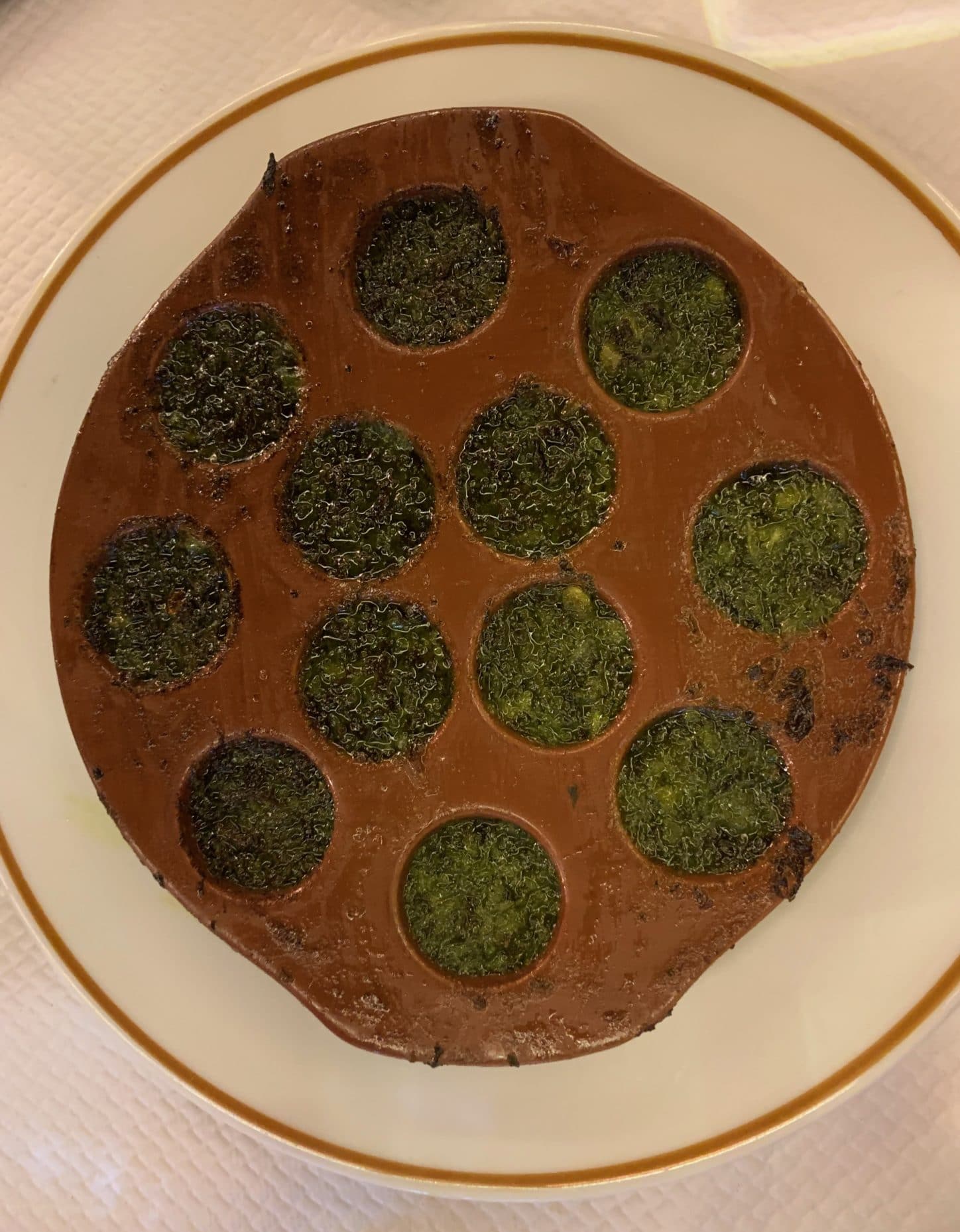 Plate of snails at Chez Paul, Paris, France.