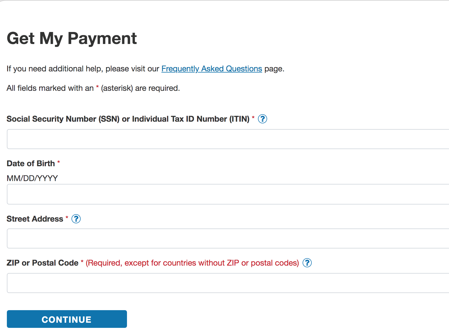 Get My Payment page from IRS