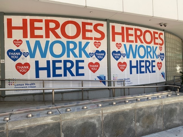 Heroes Work here on Urgent Care window