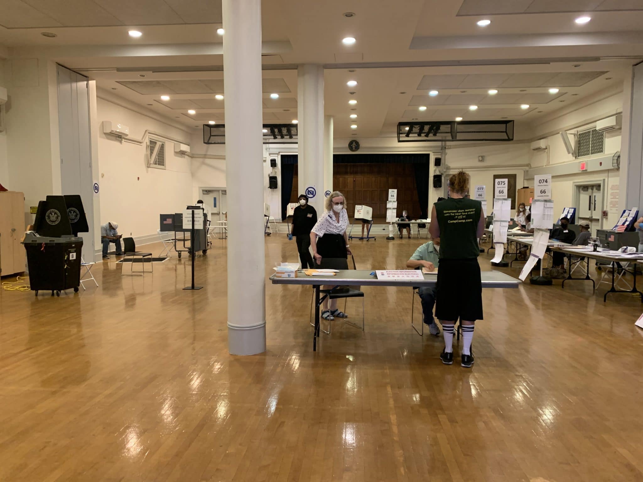 Few People in Polling Place in Greenwich Village