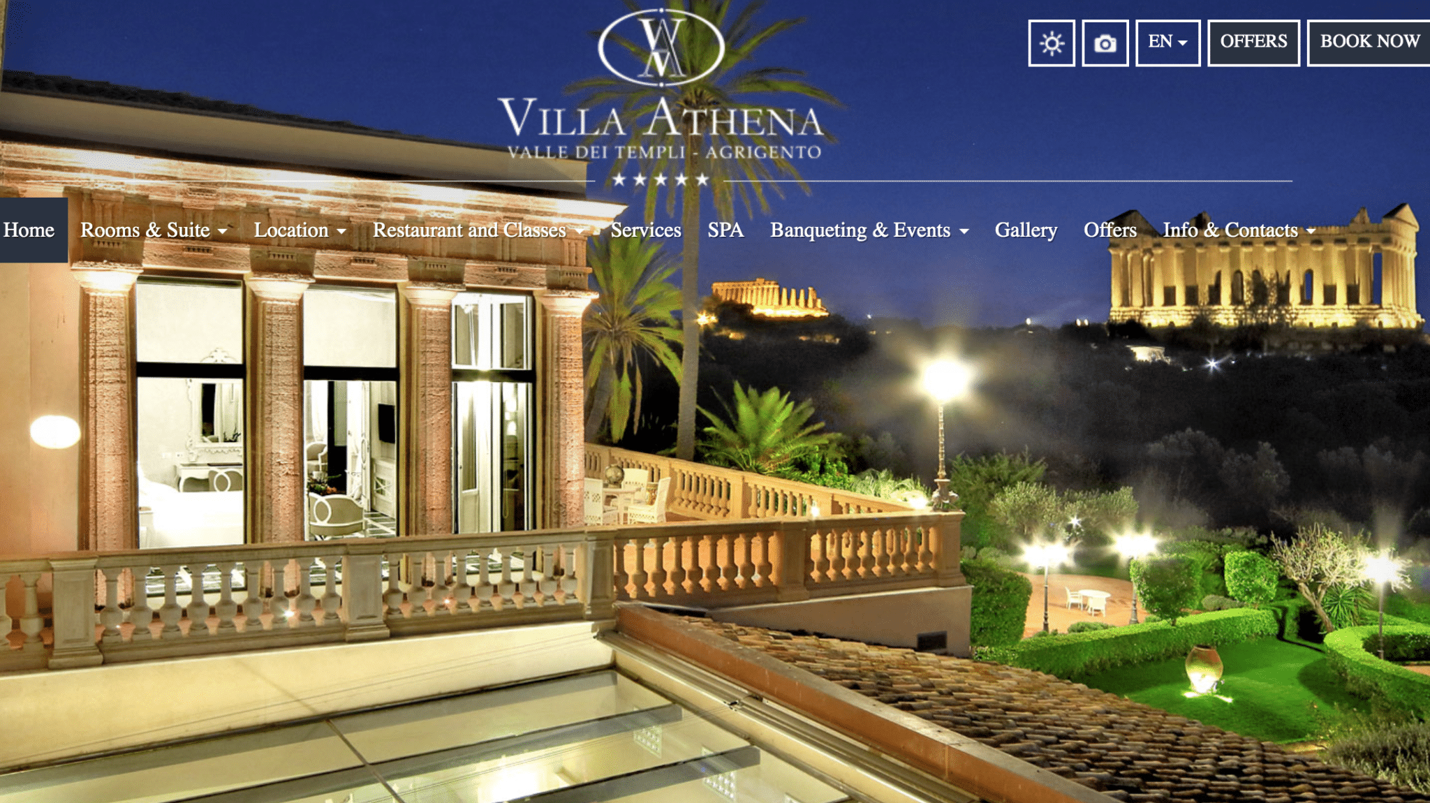 Website of Villa Anthen, Agrigento, Sicily