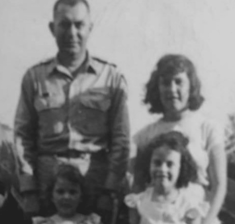 Betty Jo Allen, Major Claude Evans Allen, her mom and sister.