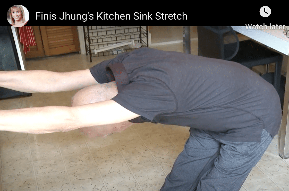 Finis Jhung Demonstrating the Kitchen Sink Stretch