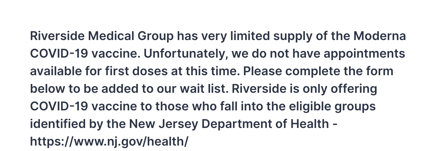 Riverside Medical Group disclaimer