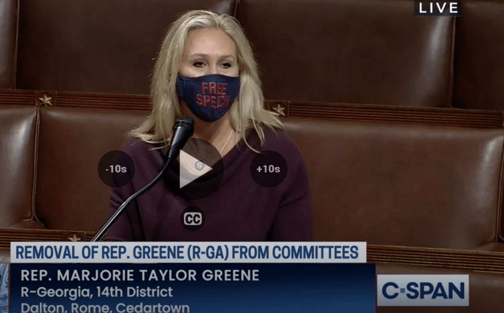 Screen shot Marjorie Taylor Greene on CSPAN