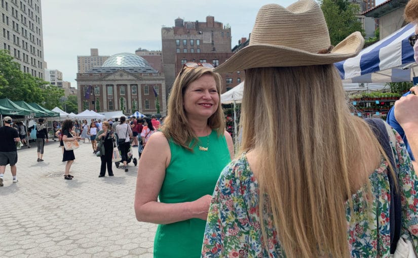 Kathryn Garcia Campaigning in Union Square