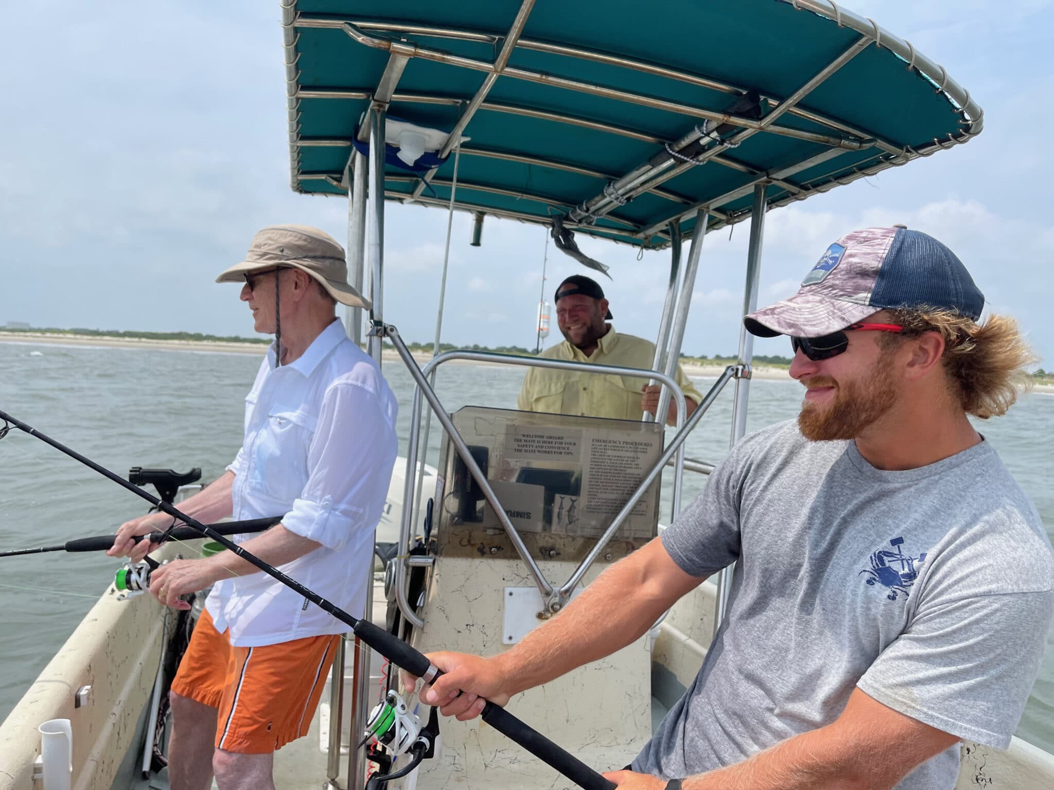 Nick Taylor, Ben Pavlik fishing with Chris Milliron at the helm. Chincoteague, Virginia.