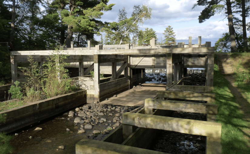 The Round Lake Logging Dam, east of Fifield, Wisconsin,