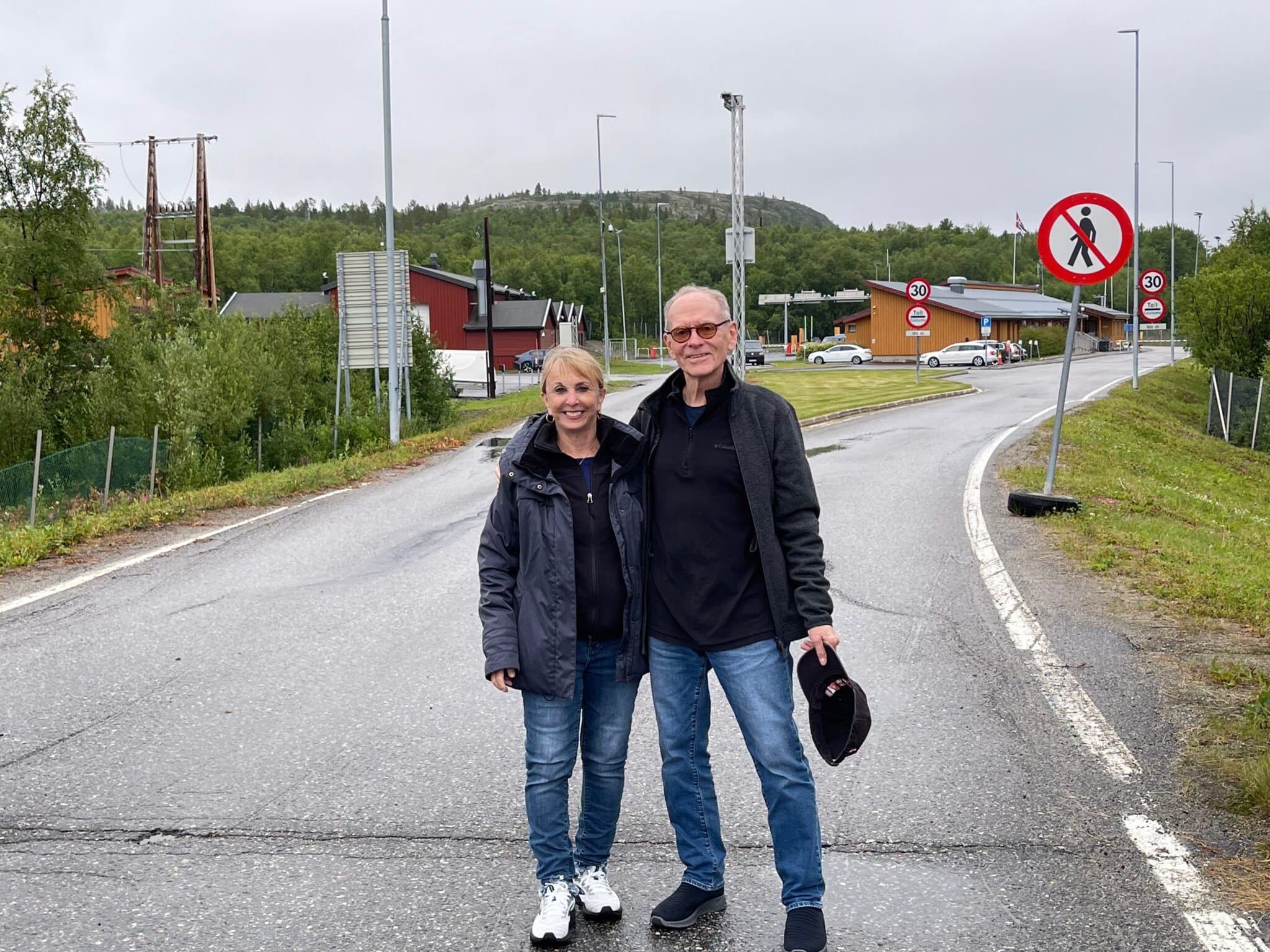 Barbara and Nick at the Russian-Norwegian border
