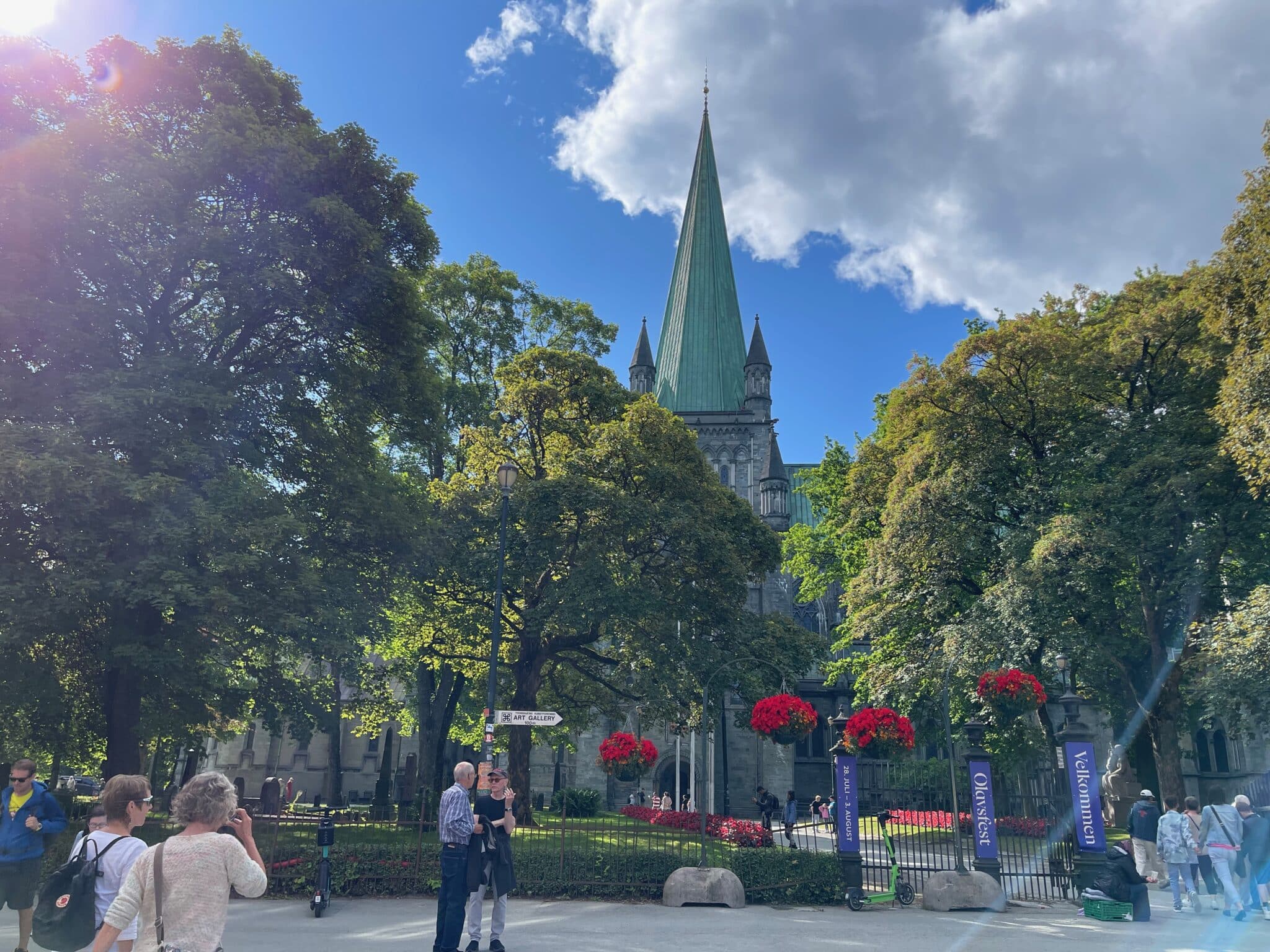 Cathedral in Trondheim view from the town