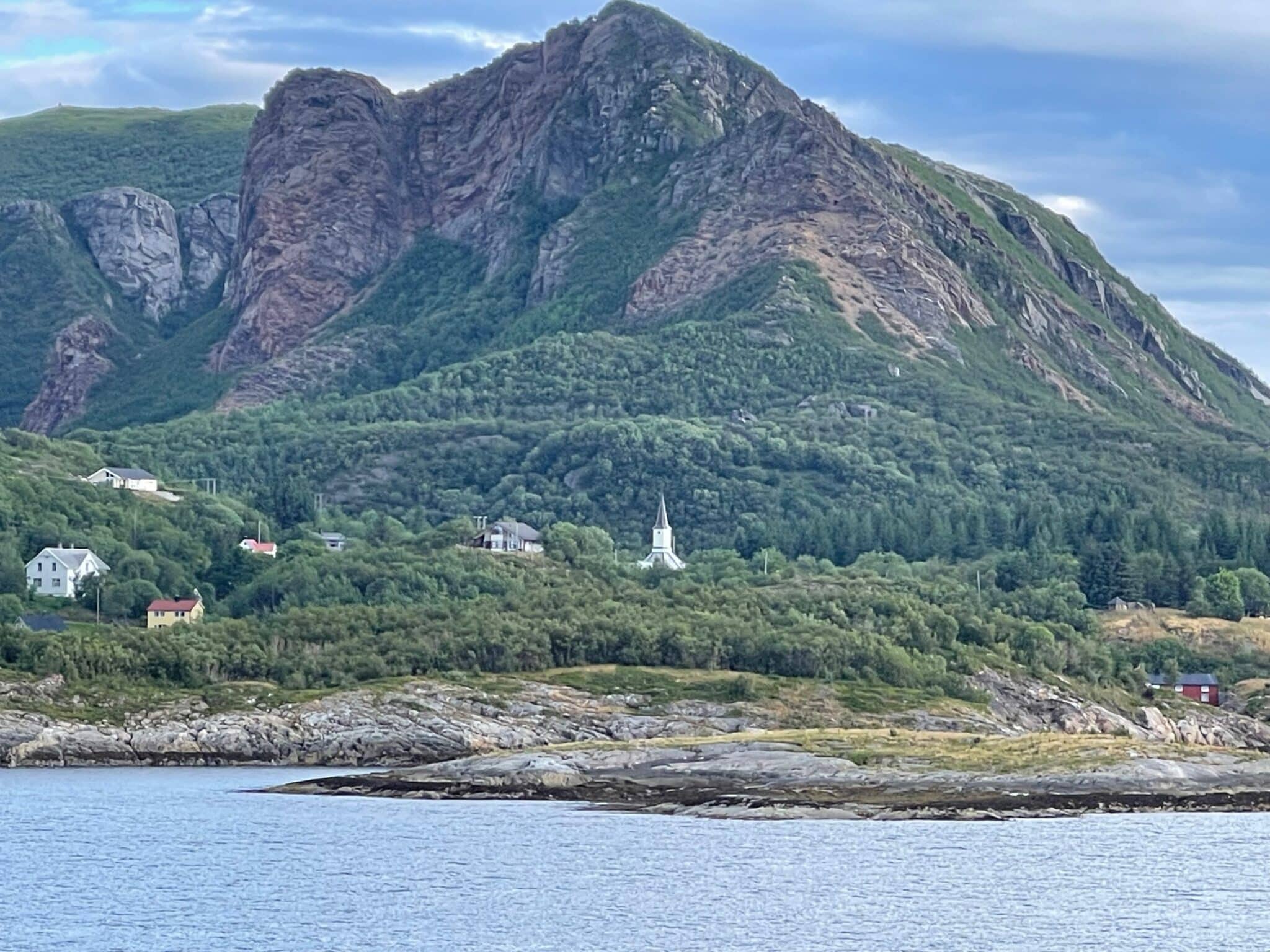 View of a fjord town from the Havila Castor