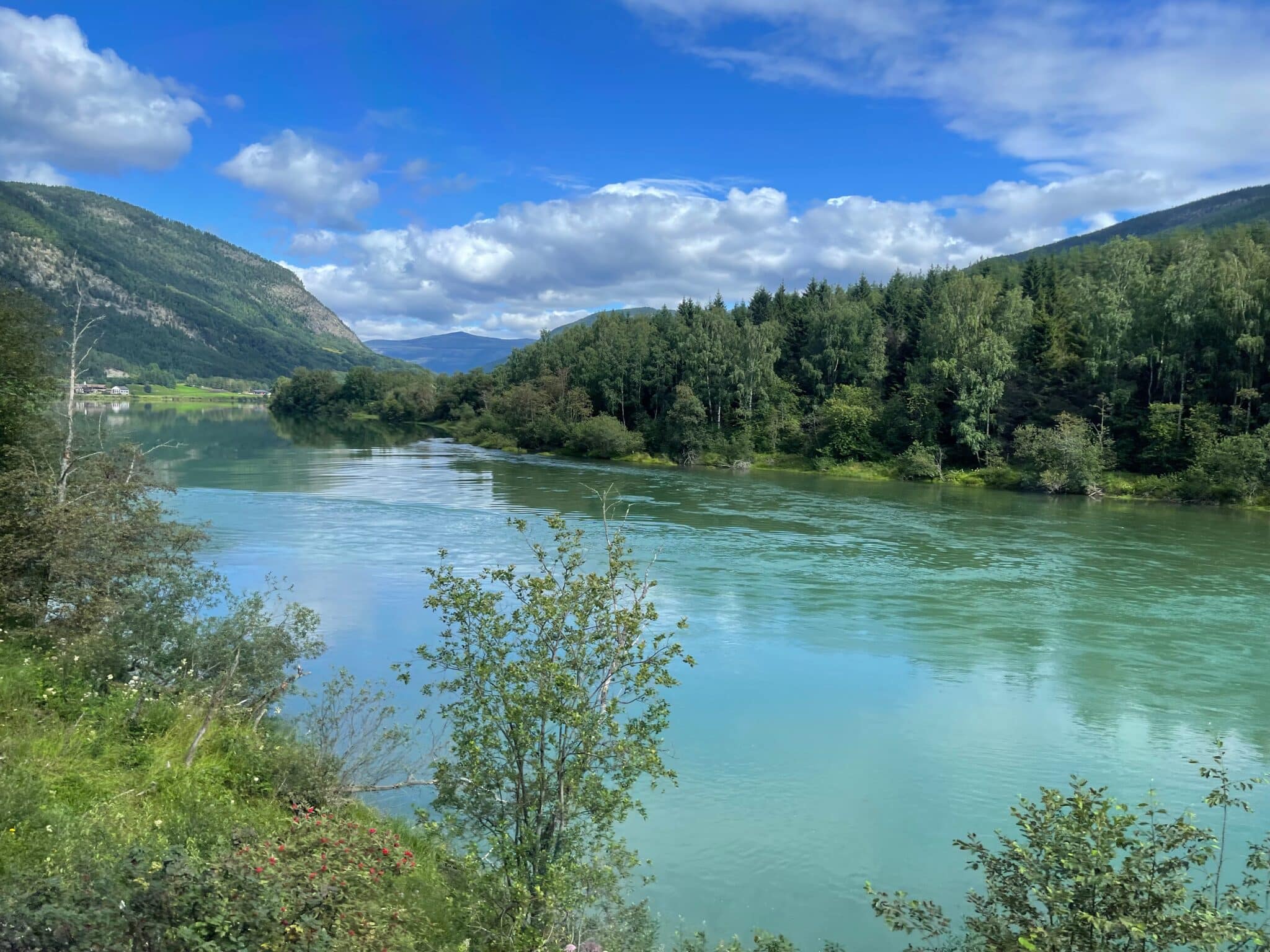 Otta River along the train ride from Trondheim to Oslo