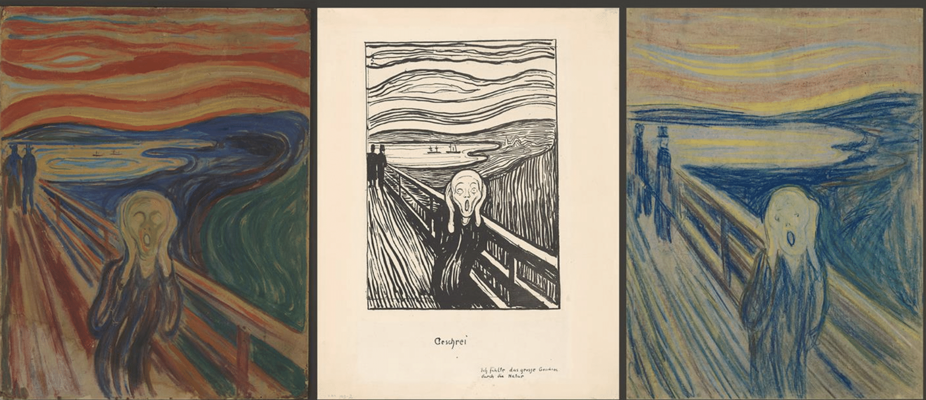 Versions of Edvard Munch's The Scream