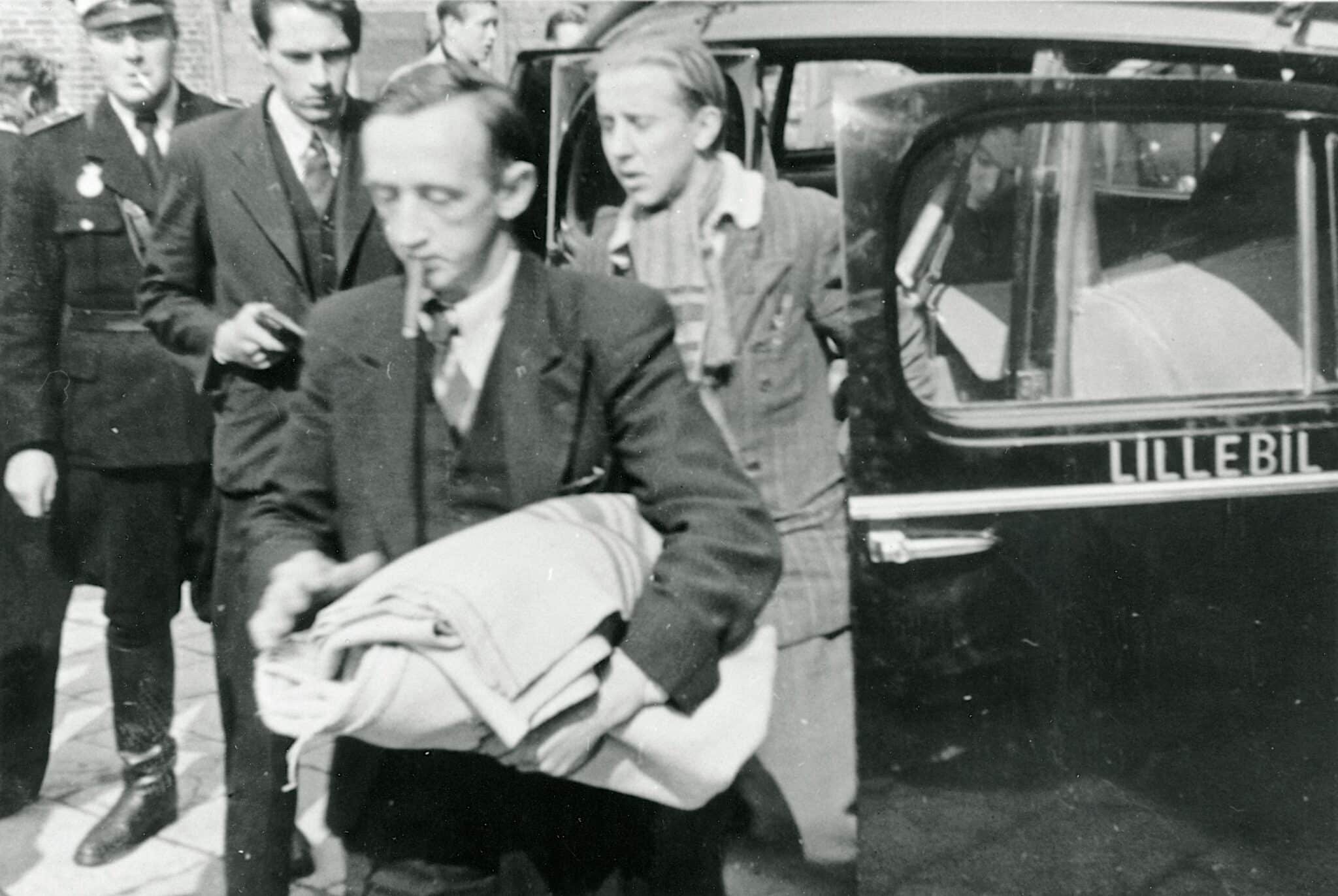 Man under arrest in Denmark. Courtesy The Museum of Danish Resistance