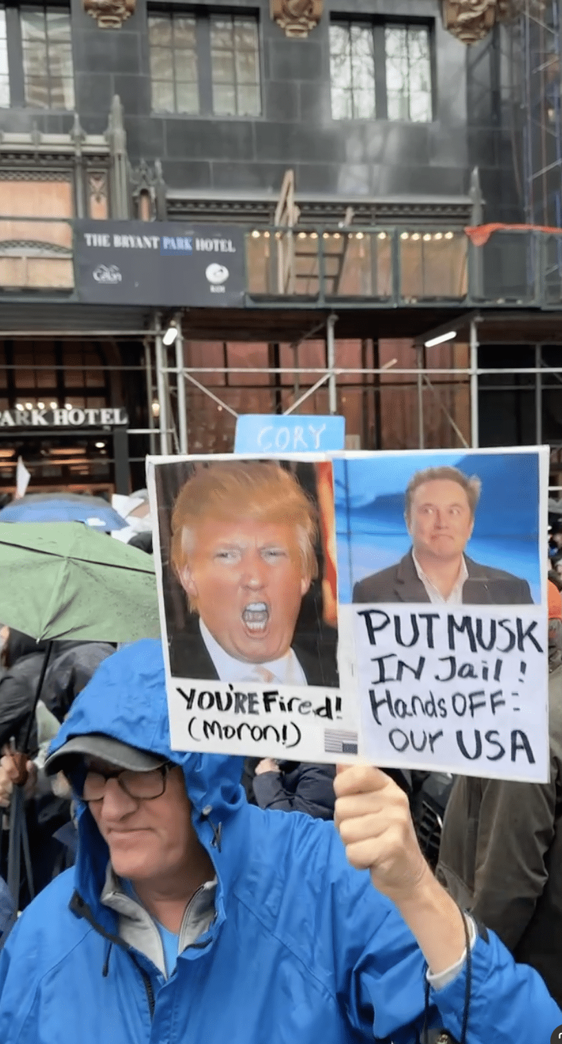 Your fired at Hands-Off! protest. Photo by ConsumerMojo.com