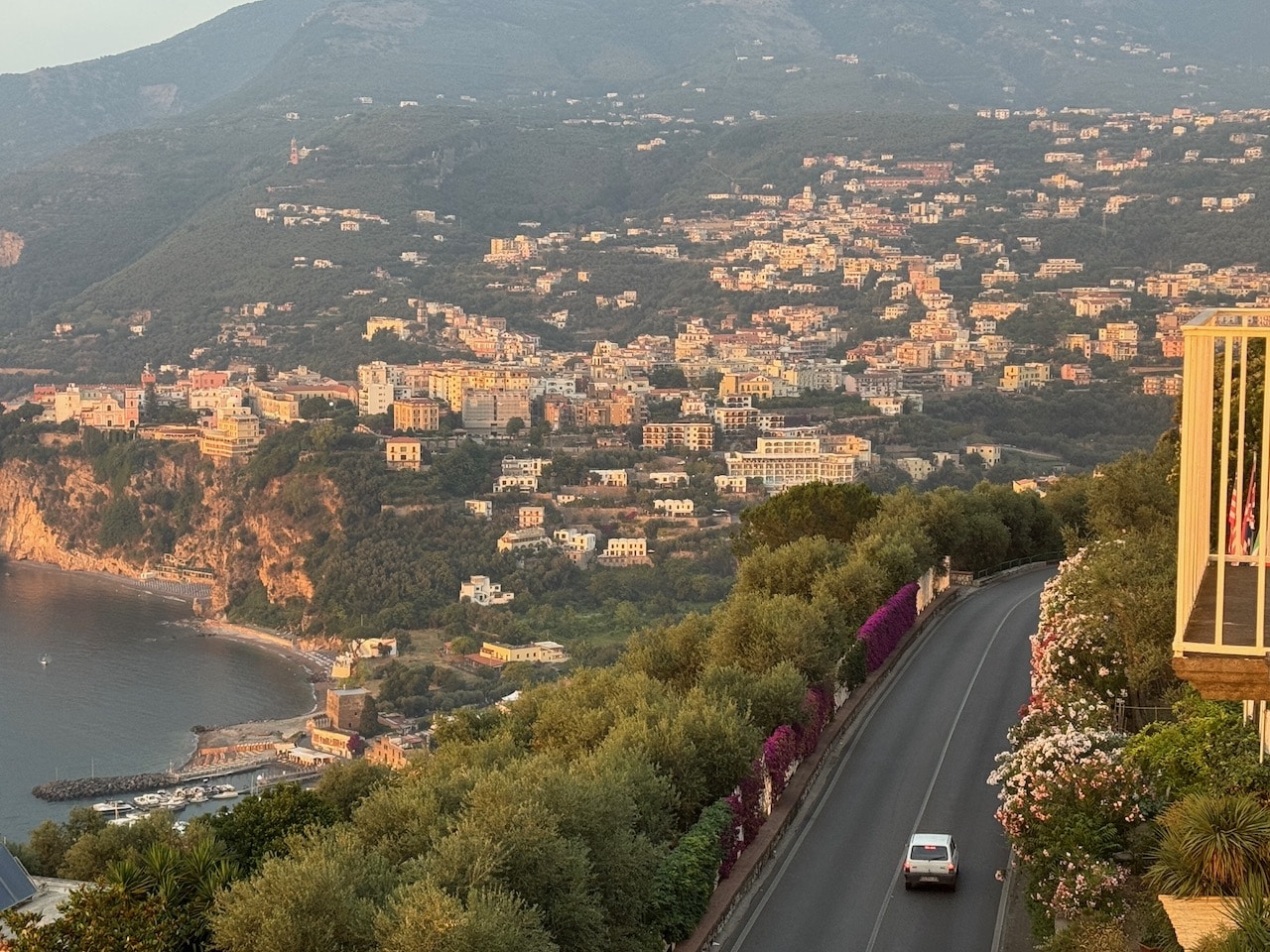 View from room at Torre Barbara at dusk. Photo by ConsumerMojo.com
