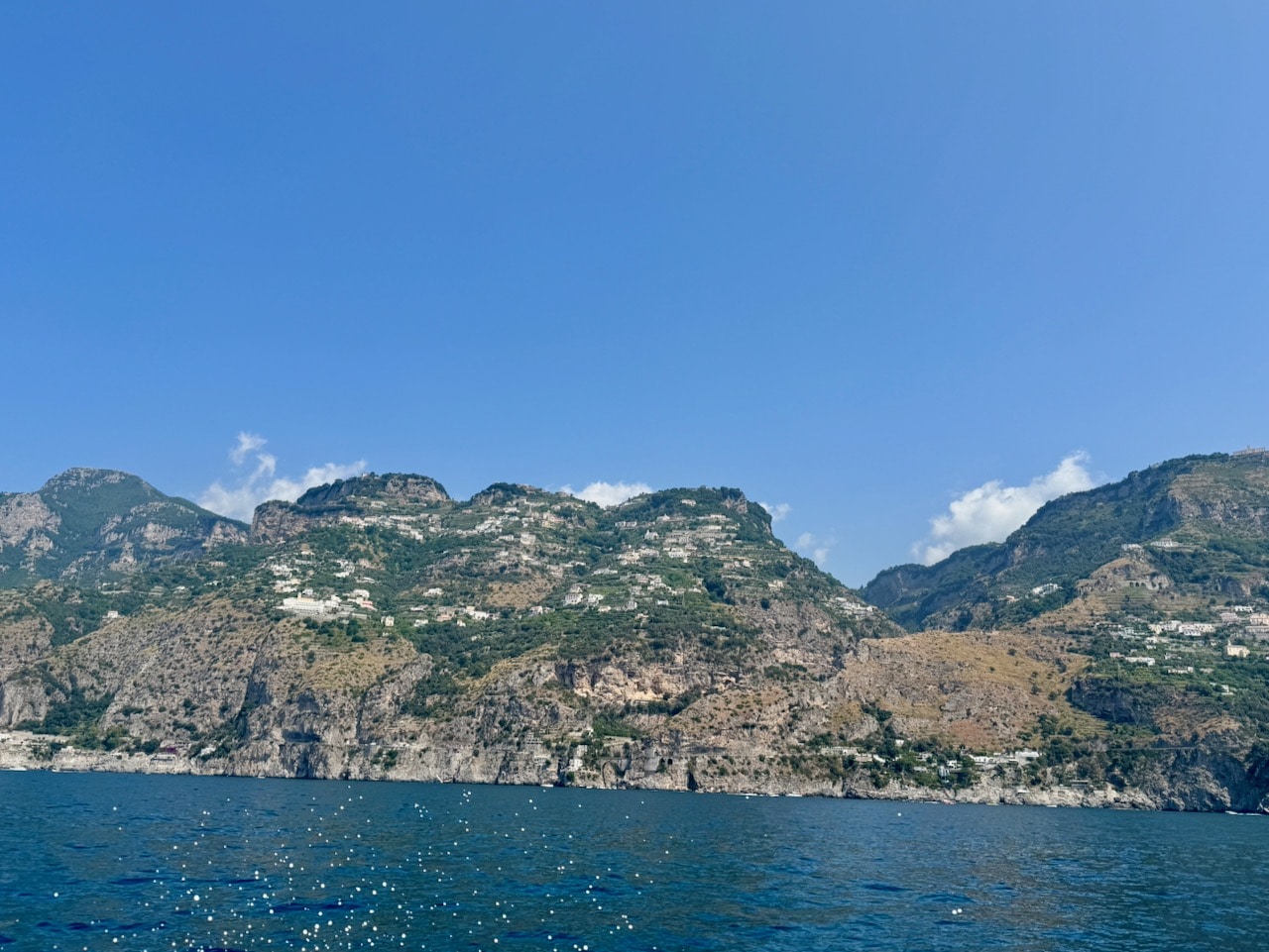 View from the window of the boat to the Amalfi Coast.Photo by ConsumerMojo.com.