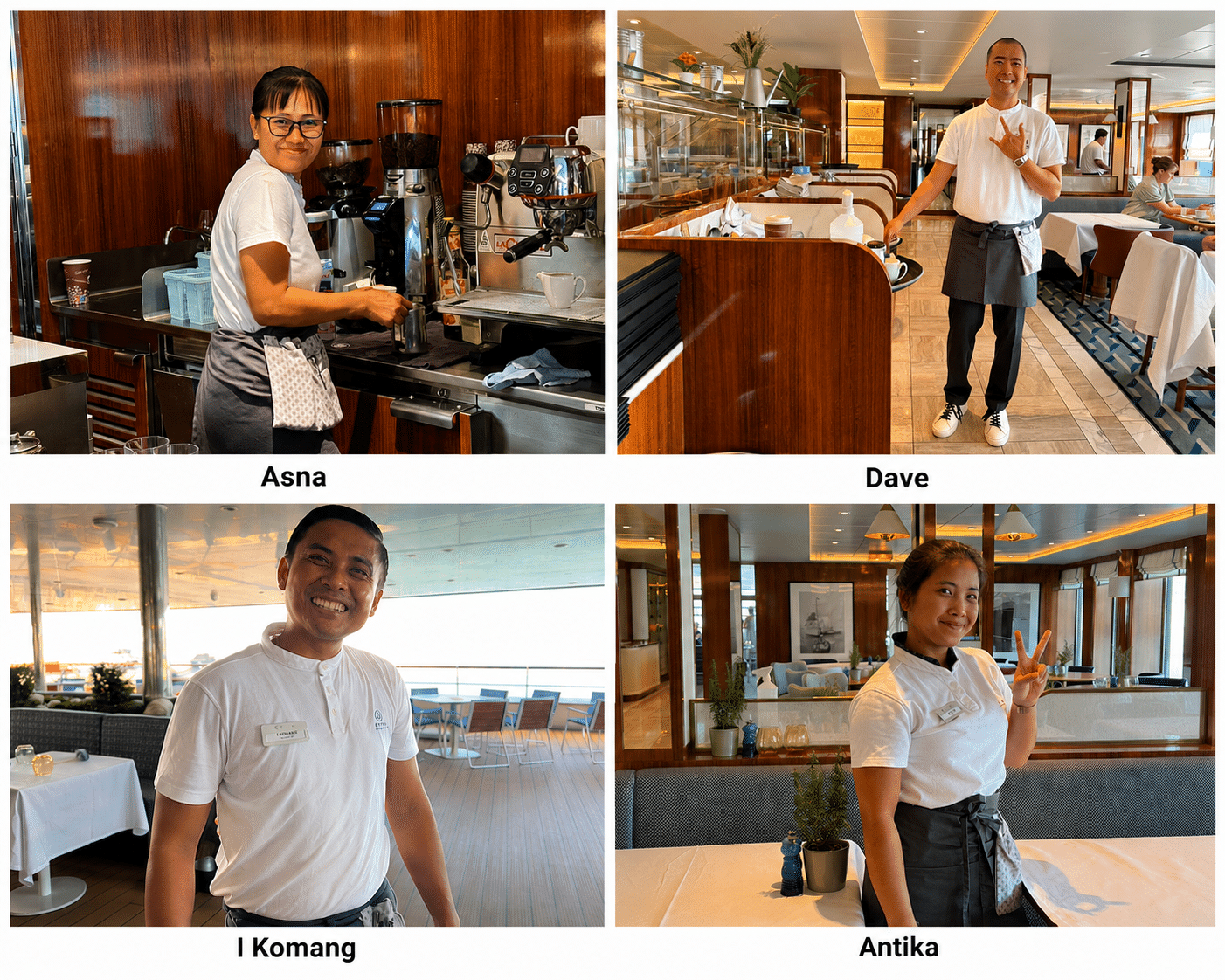 Montage of staffers on Atlas Voyages World Traveller. Photo by ConsumerMojo.com