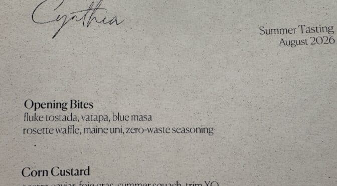 Love Letter to Cynthia, a Restaurant