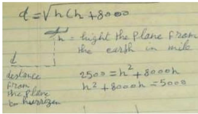 Drawing of plane and calculation. From 9/11 Families United.